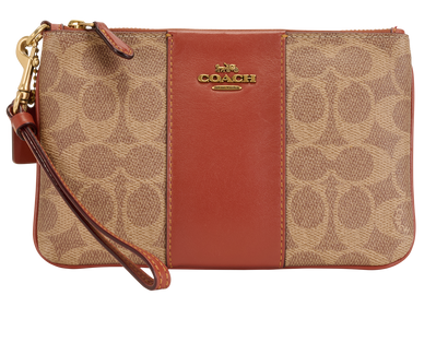 Coach Essential Small Wristlet, &pound;45, Accessories, Beige/Tan, Canvas, Front view
